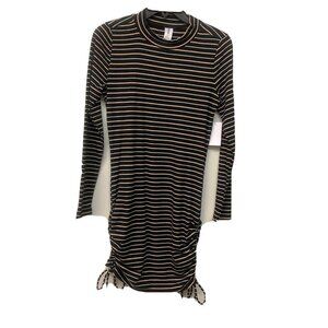 ABOUND Multicolor Raincheck Long Sleeve Side Tie Bodycon Mini Dress Small